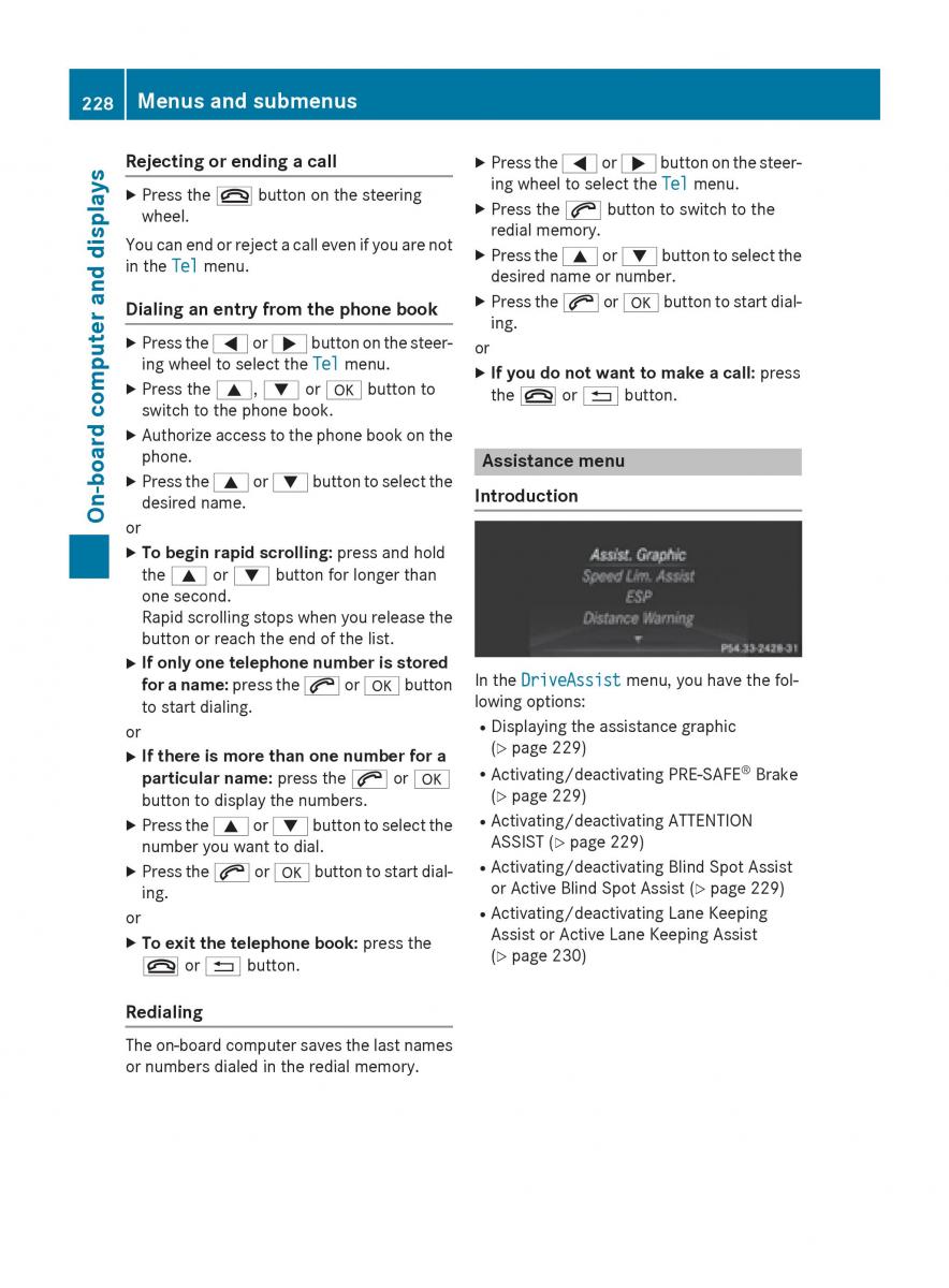 Mercedes Benz GLK Class X204 owners manual / page 230