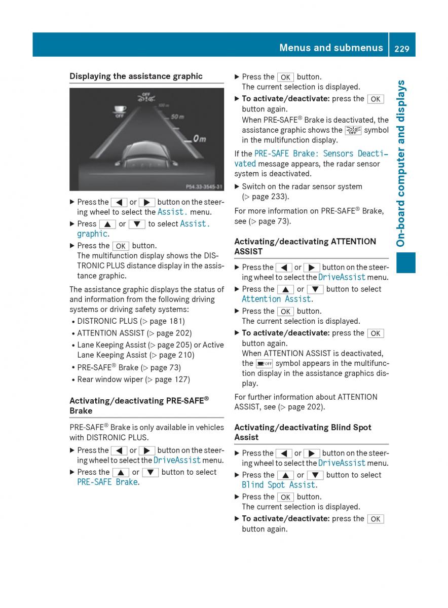 Mercedes Benz GLK Class X204 owners manual / page 231