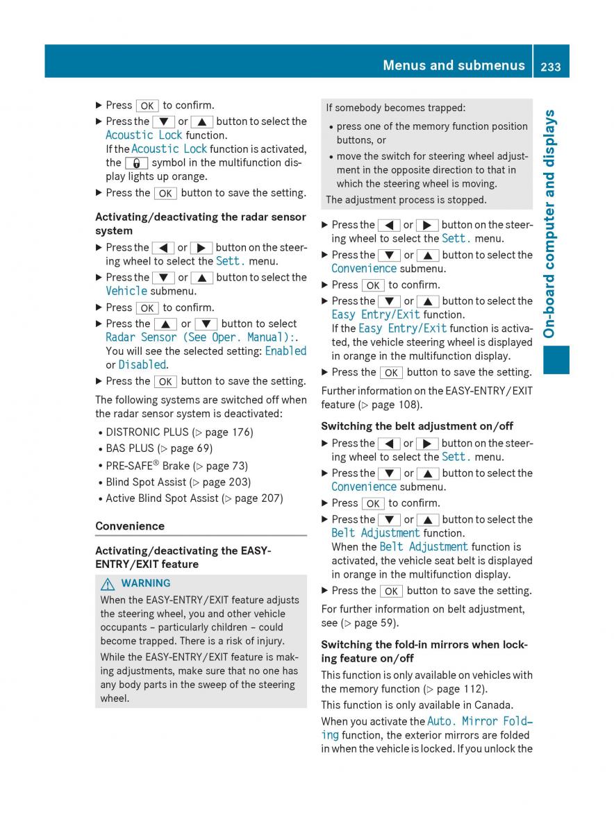 Mercedes Benz GLK Class X204 owners manual / page 235