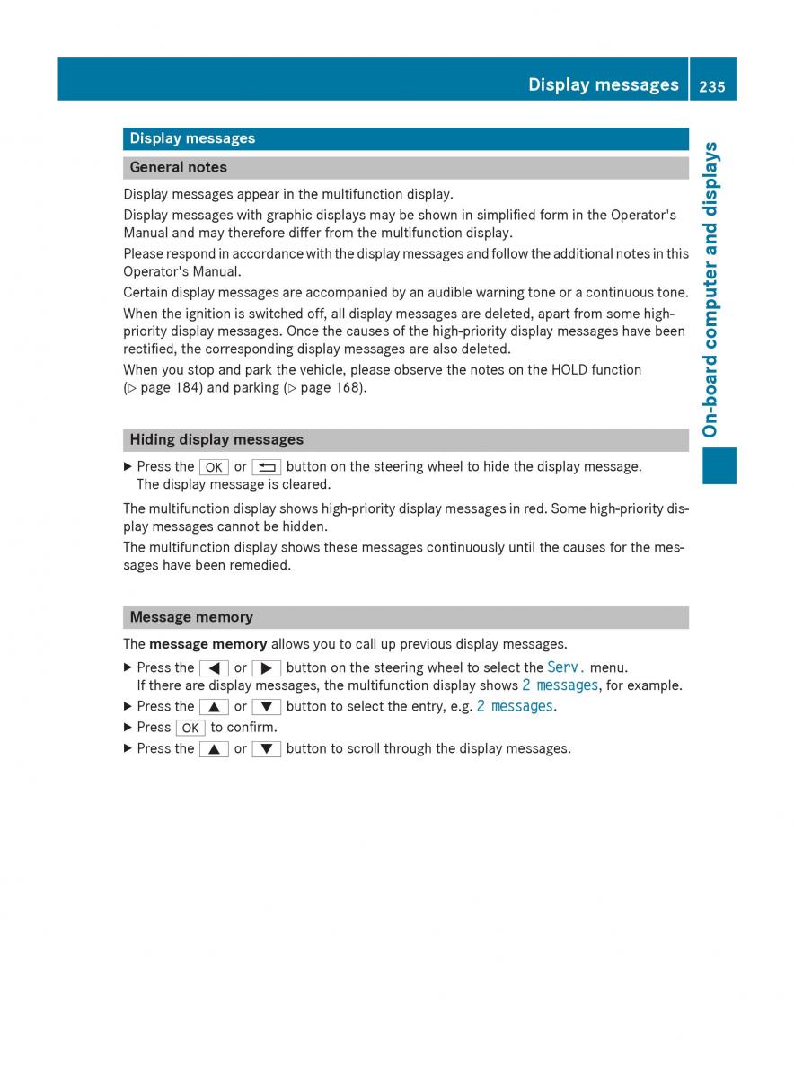 Mercedes Benz GLK Class X204 owners manual / page 237