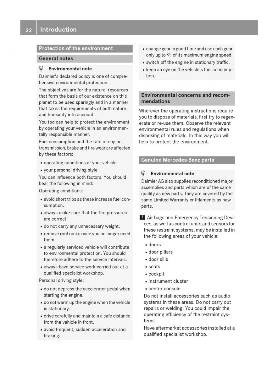 Mercedes Benz GLK Class X204 owners manual / page 24