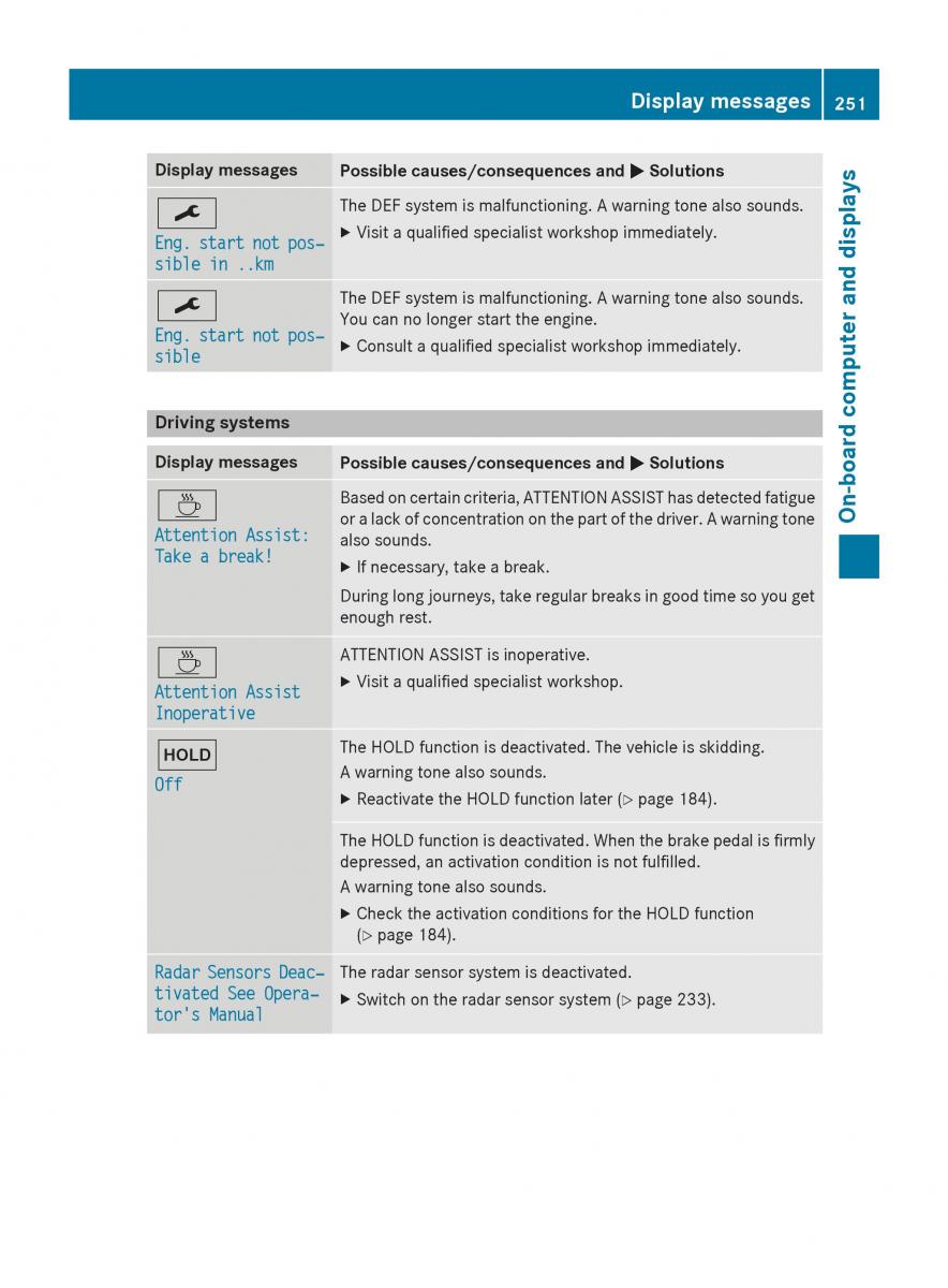 Mercedes Benz GLK Class X204 owners manual / page 253