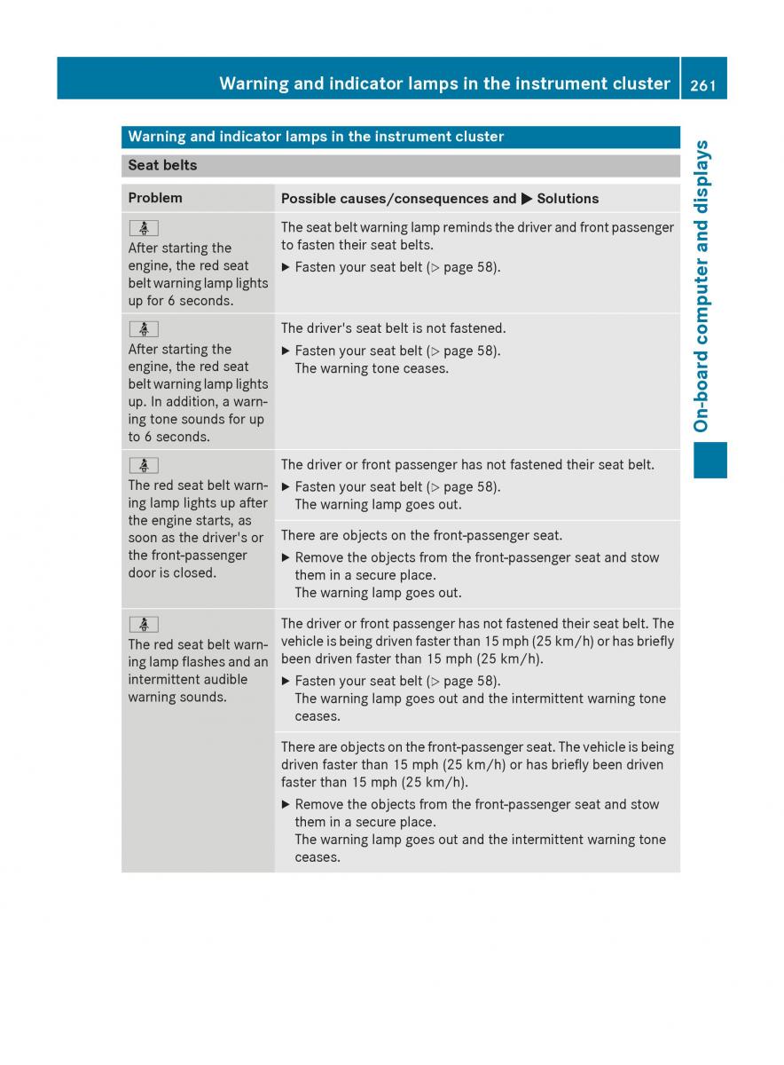 Mercedes Benz GLK Class X204 owners manual / page 263