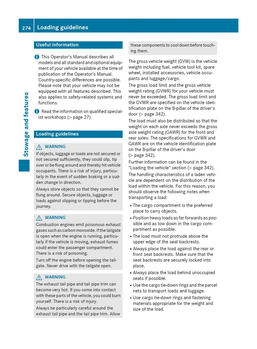 Mercedes Benz GLK Class X204 owners manual / page 276