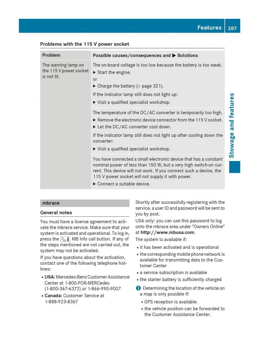 Mercedes Benz GLK Class X204 owners manual / page 289