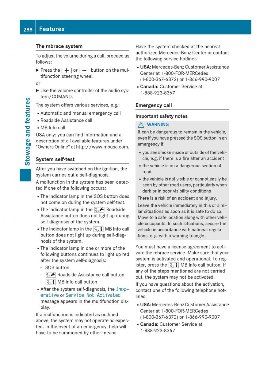 Mercedes Benz GLK Class X204 owners manual / page 290