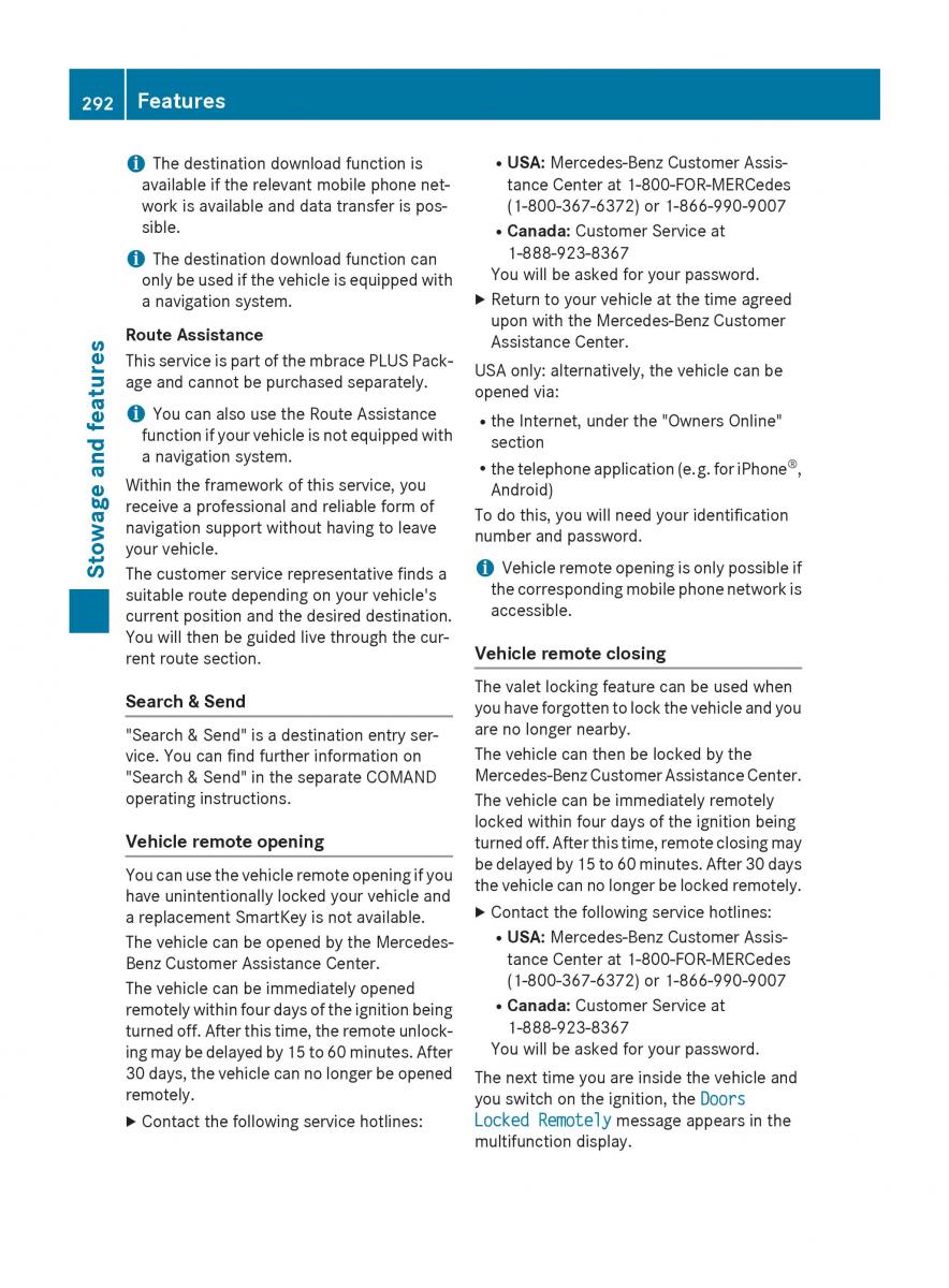 Mercedes Benz GLK Class X204 owners manual / page 294