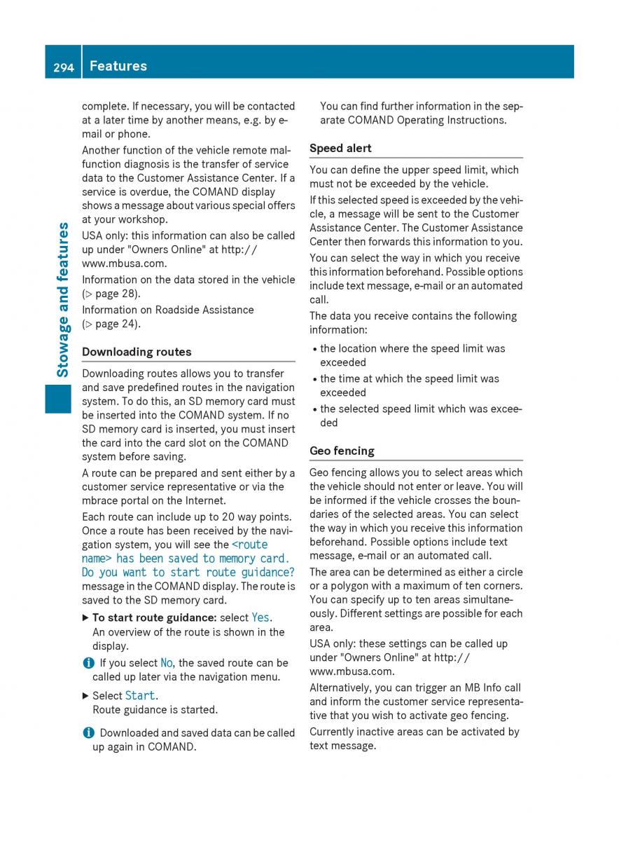 Mercedes Benz GLK Class X204 owners manual / page 296