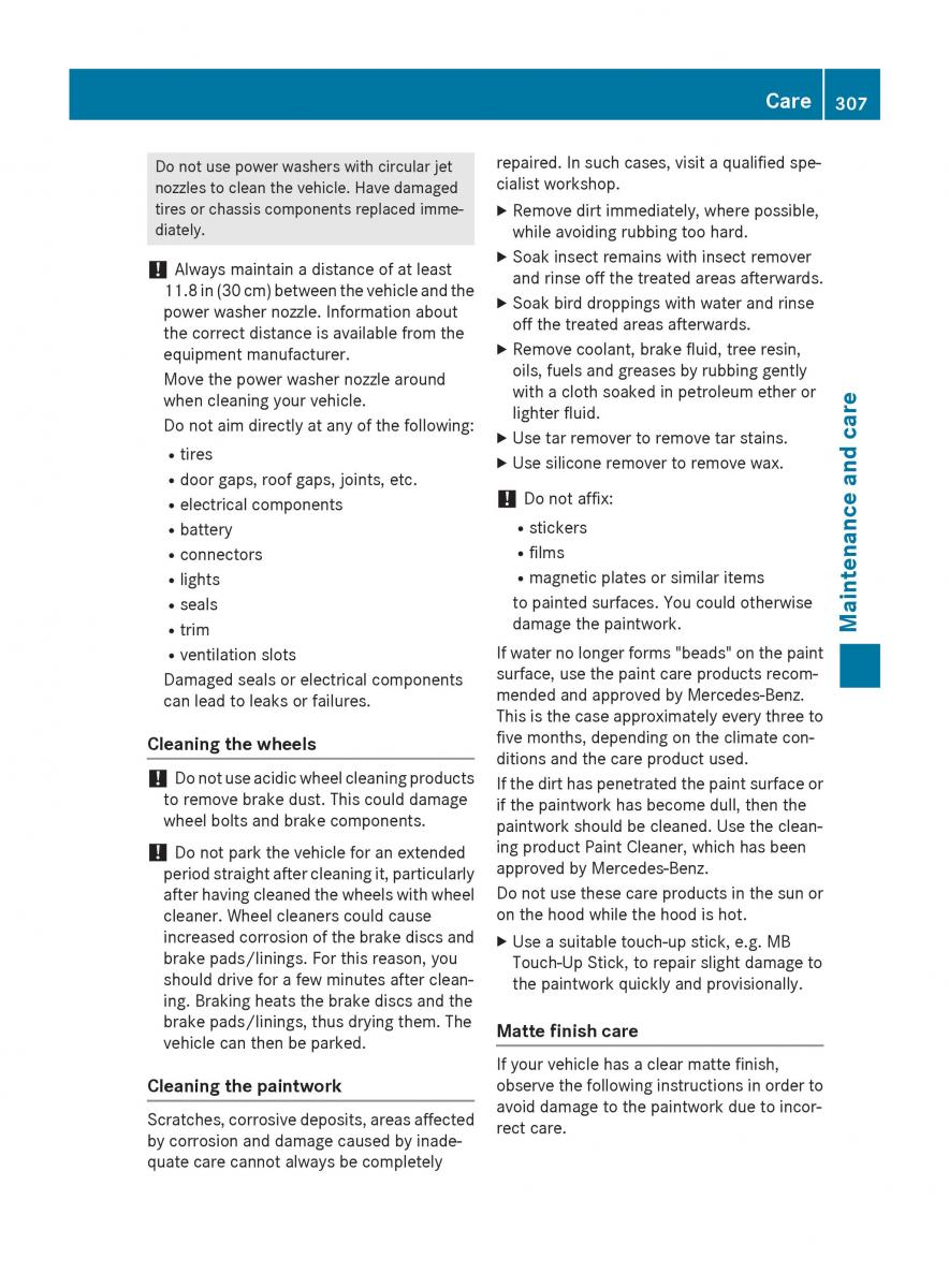 Mercedes Benz GLK Class X204 owners manual / page 309