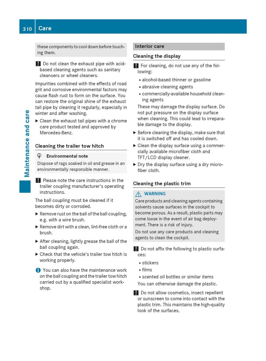 Mercedes Benz GLK Class X204 owners manual / page 312