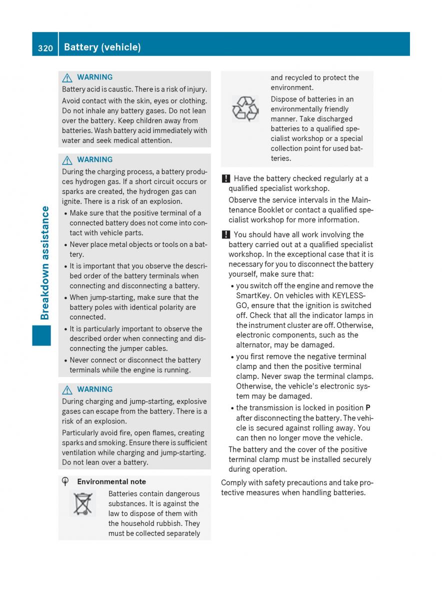 Mercedes Benz GLK Class X204 owners manual / page 322