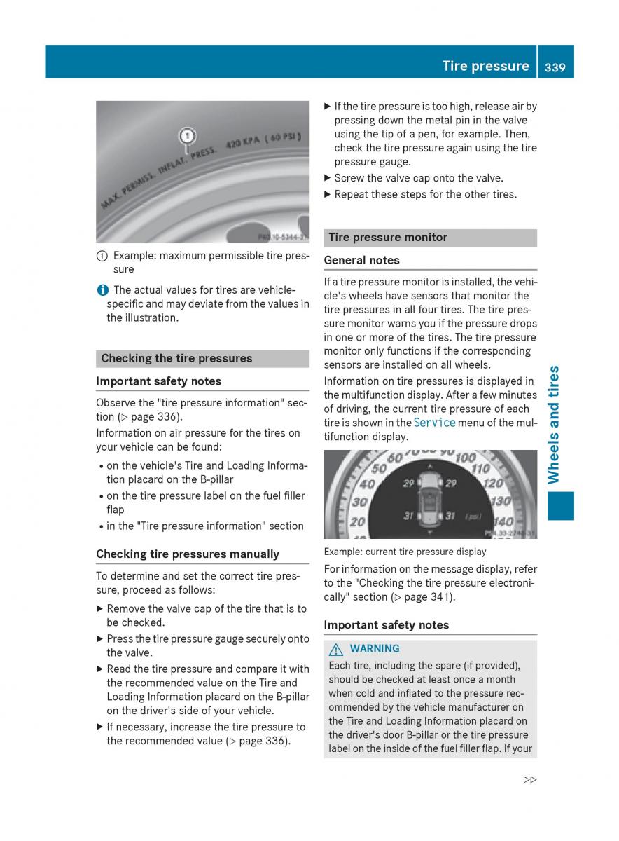 Mercedes Benz GLK Class X204 owners manual / page 341