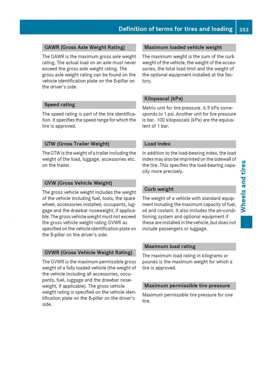 Mercedes Benz GLK Class X204 owners manual / page 355