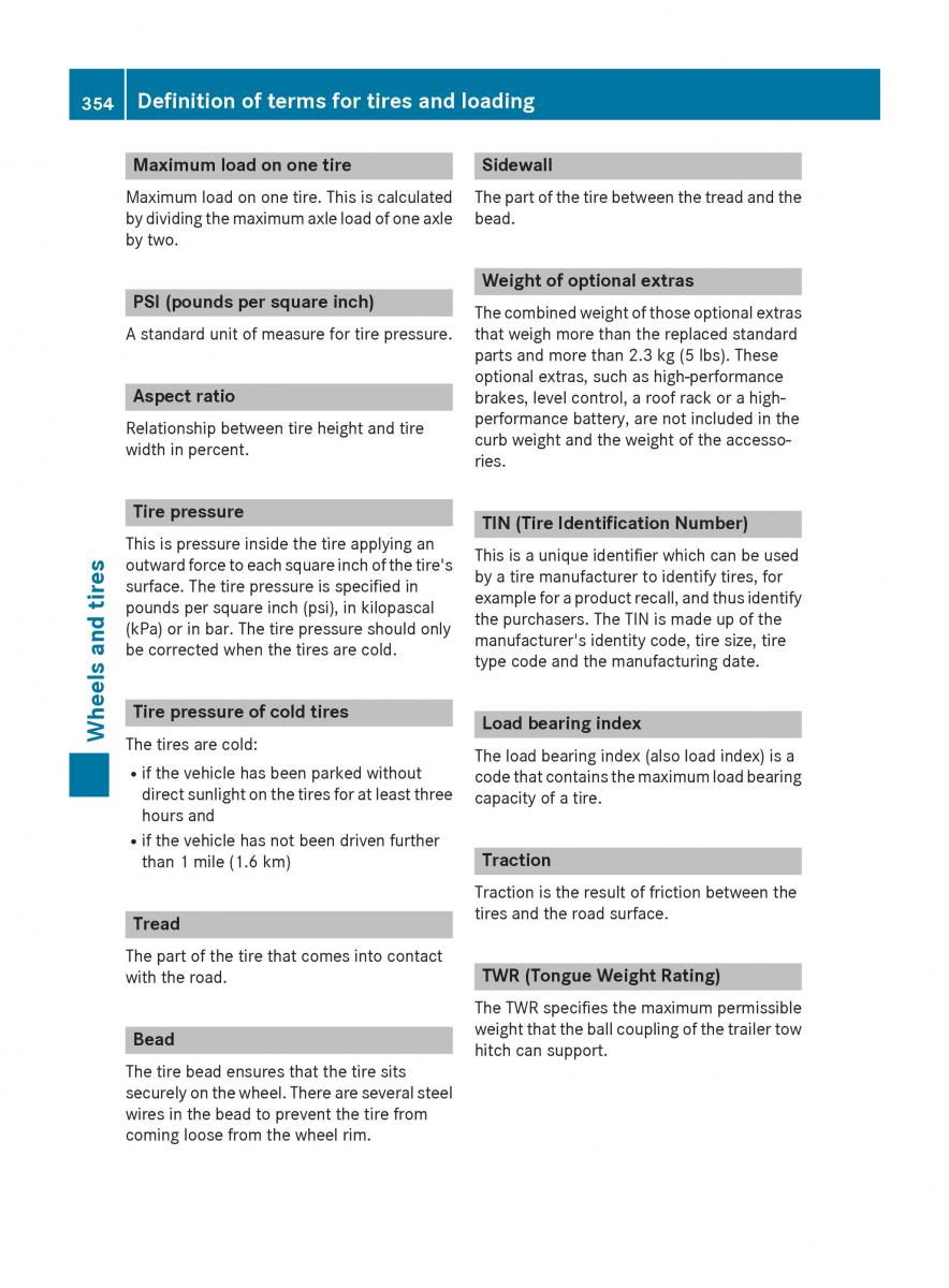 Mercedes Benz GLK Class X204 owners manual / page 356