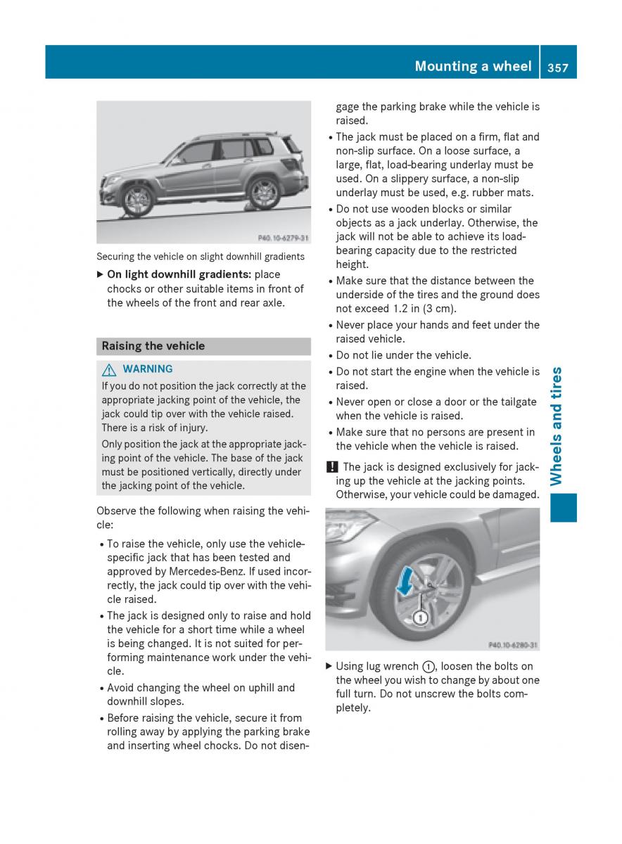 Mercedes Benz GLK Class X204 owners manual / page 359