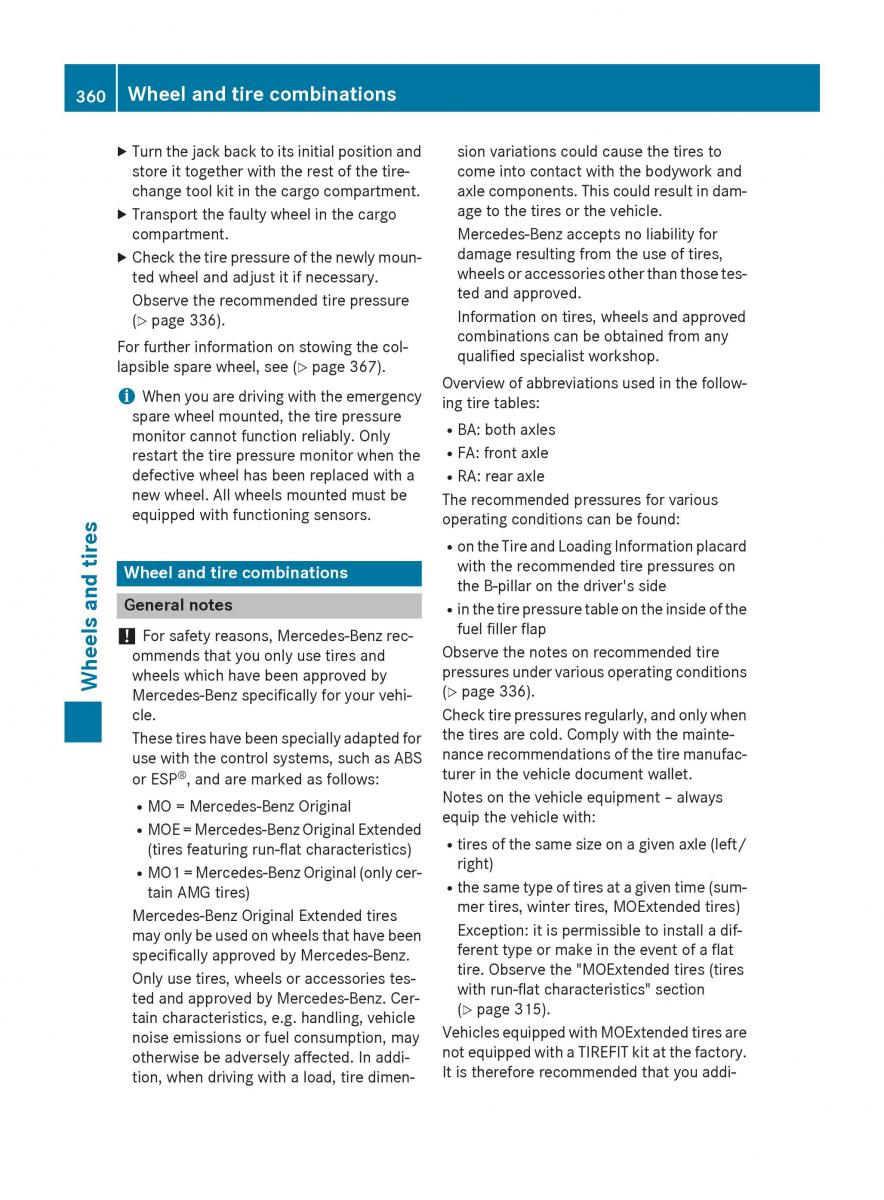 Mercedes Benz GLK Class X204 owners manual / page 362