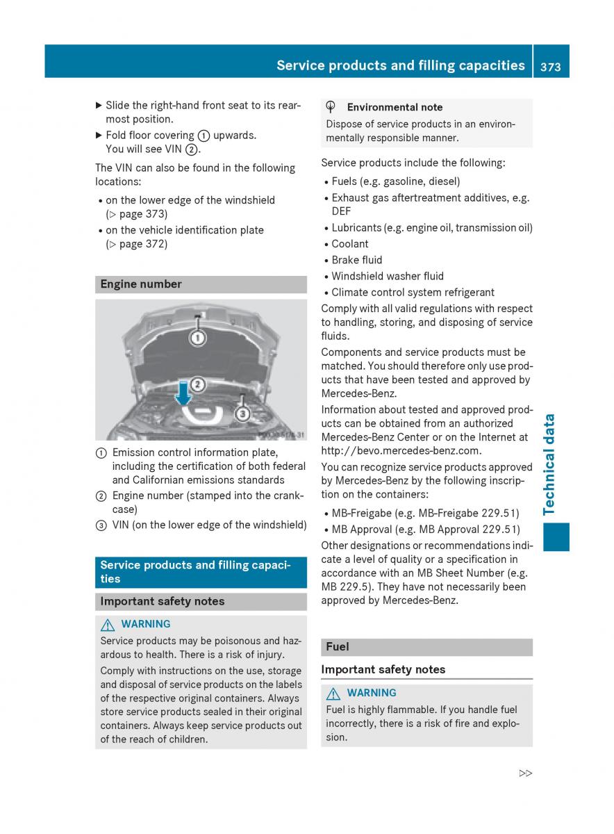 Mercedes Benz GLK Class X204 owners manual / page 375