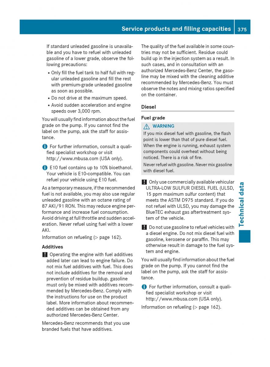 Mercedes Benz GLK Class X204 owners manual / page 377