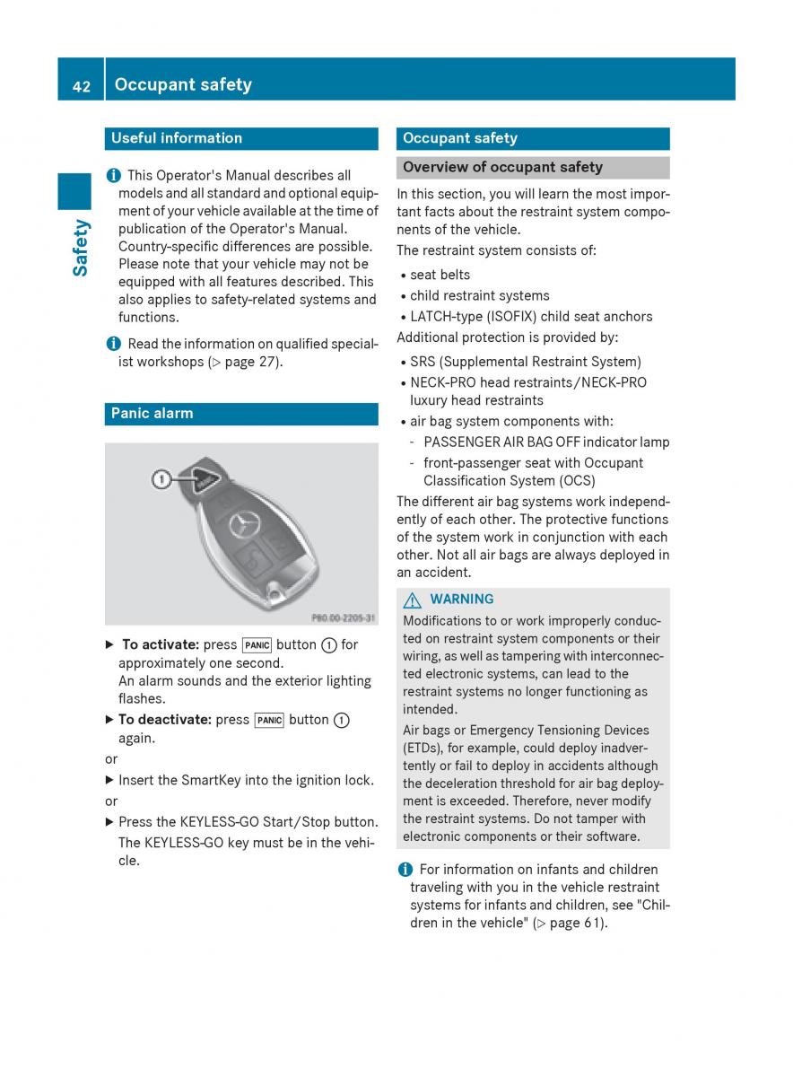 Mercedes Benz GLK Class X204 owners manual / page 44