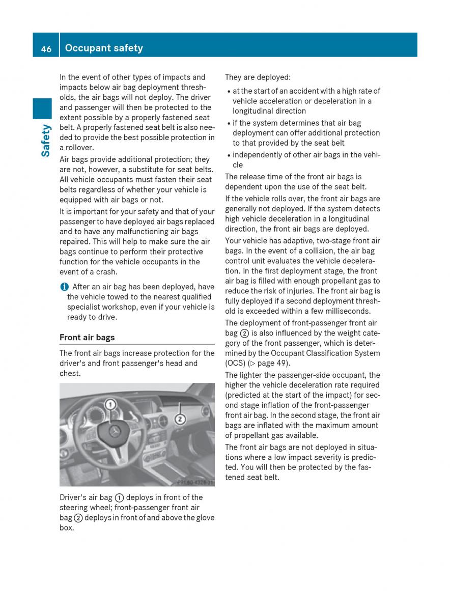 Mercedes Benz GLK Class X204 owners manual / page 48