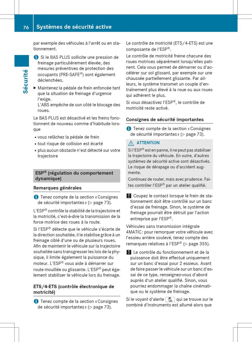 Mercedes Benz GLK Class X204 manuel du proprietaire / page 78