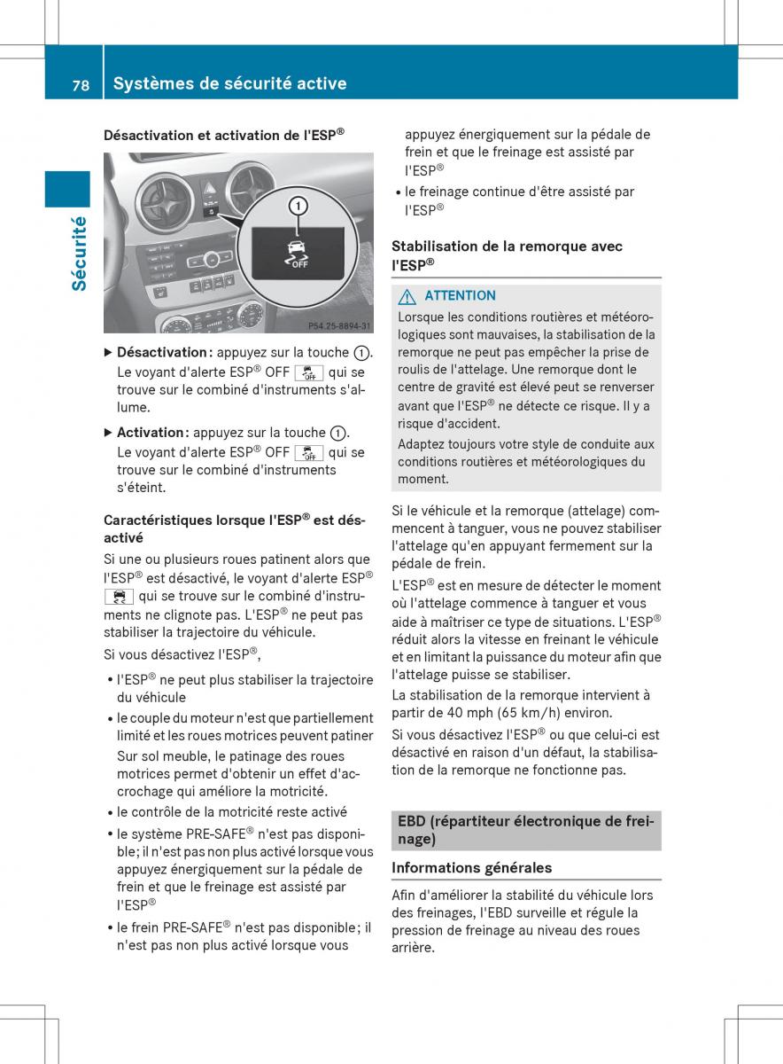 Mercedes Benz GLK Class X204 manuel du proprietaire / page 80