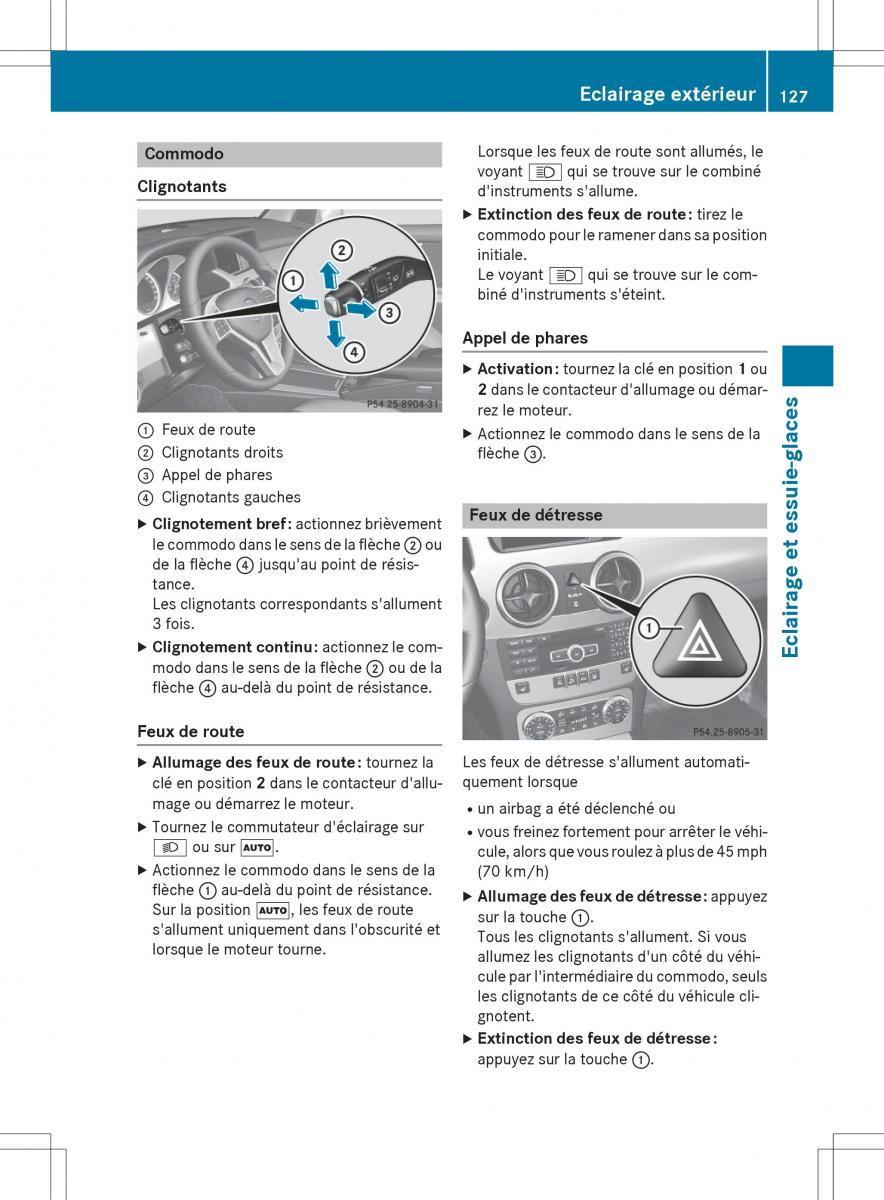 Mercedes Benz GLK Class X204 manuel du proprietaire / page 129