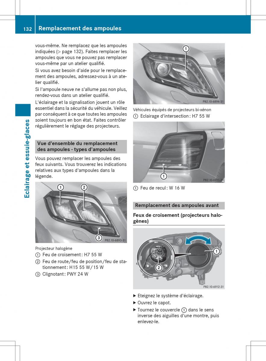 Mercedes Benz GLK Class X204 manuel du proprietaire / page 134