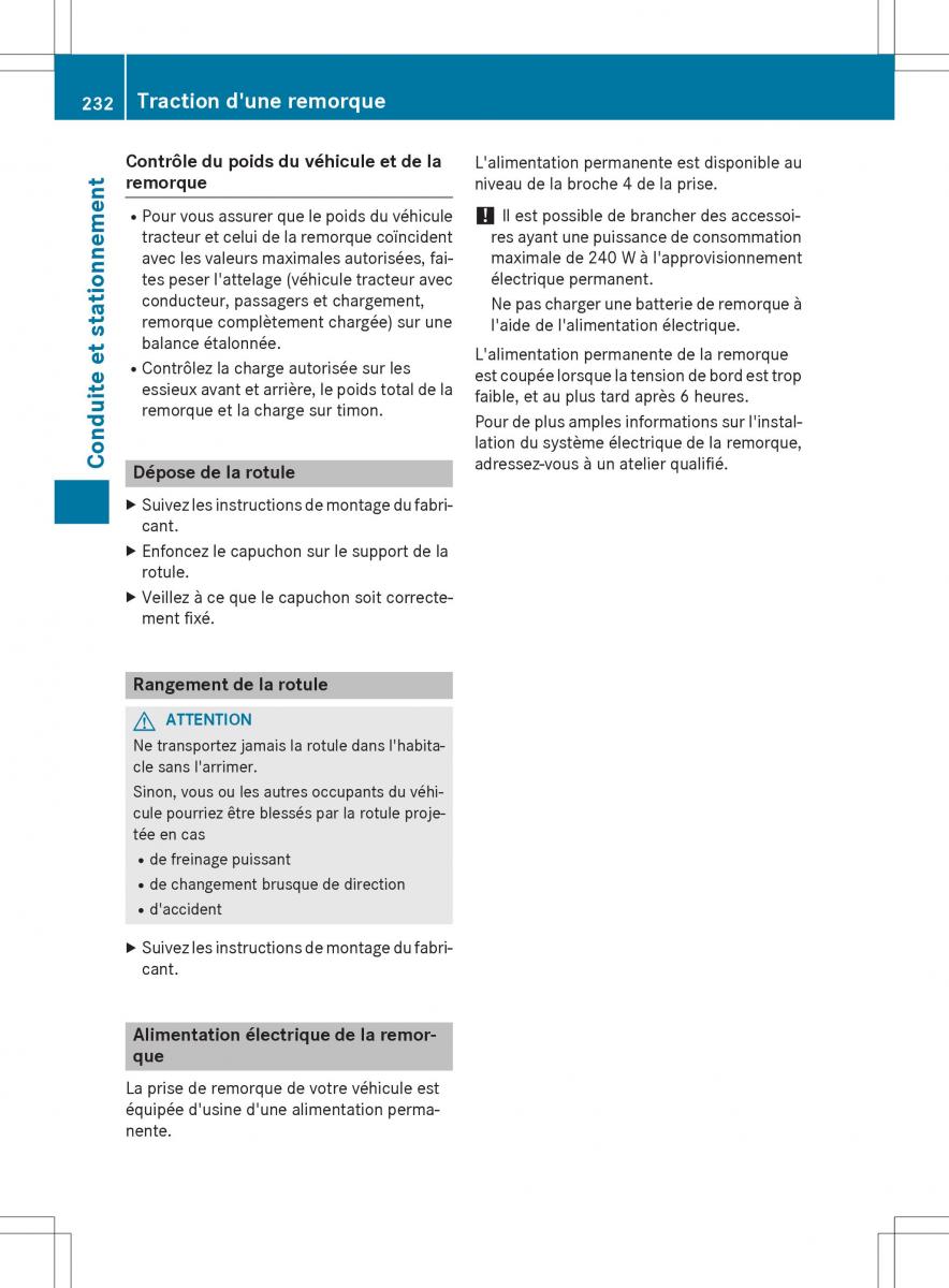 Mercedes Benz GLK Class X204 manuel du proprietaire / page 234