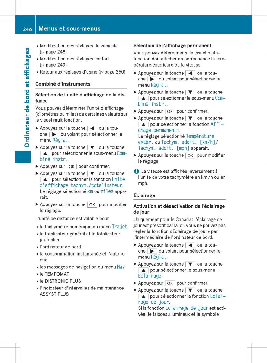 Mercedes Benz GLK Class X204 manuel du proprietaire / page 248