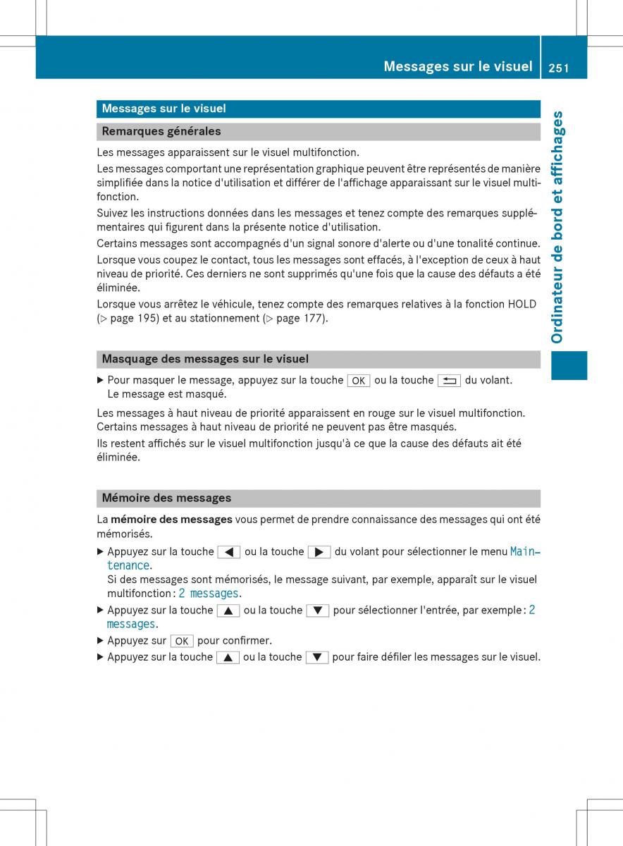 Mercedes Benz GLK Class X204 manuel du proprietaire / page 253