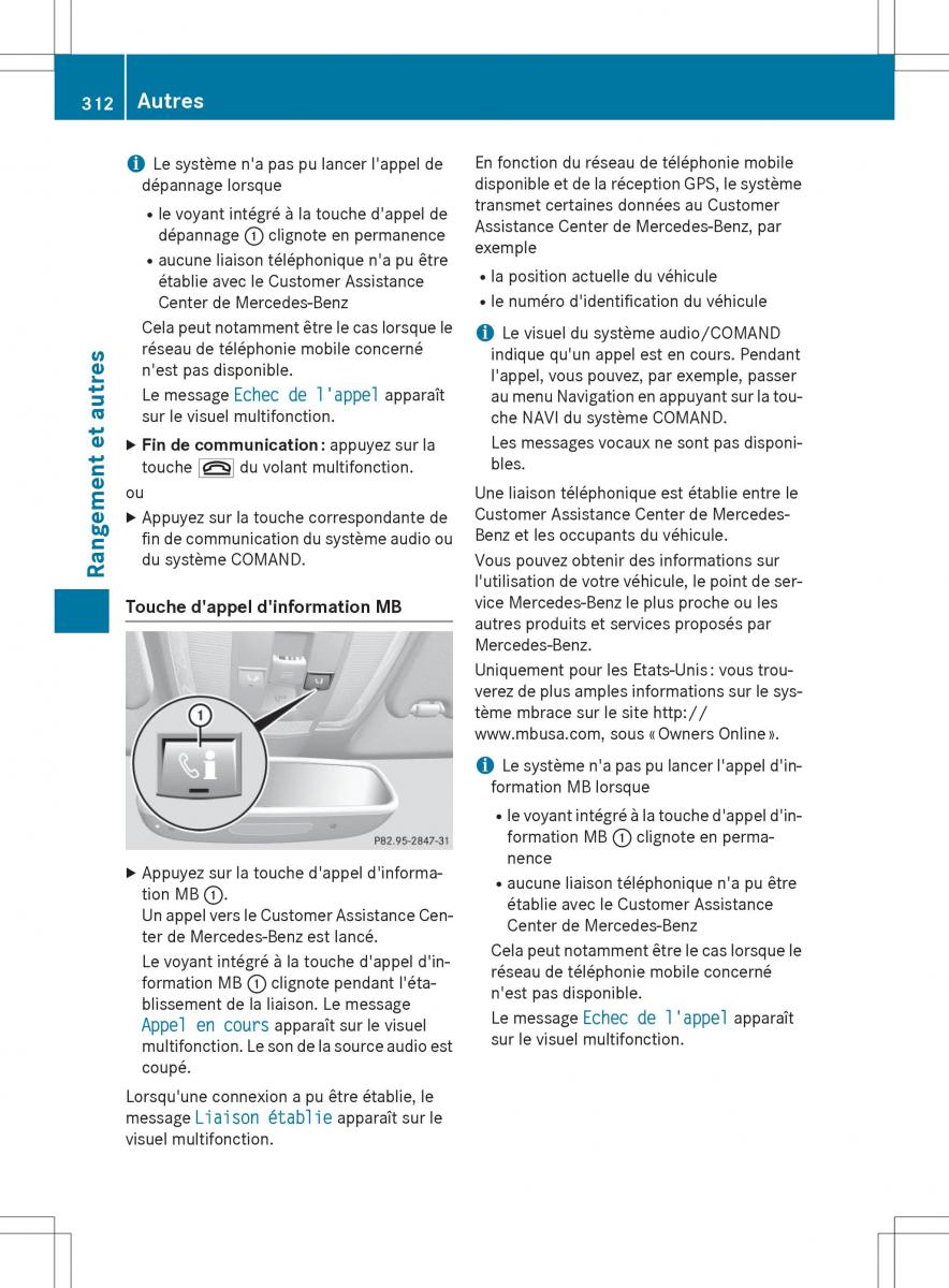 Mercedes Benz GLK Class X204 manuel du proprietaire / page 314