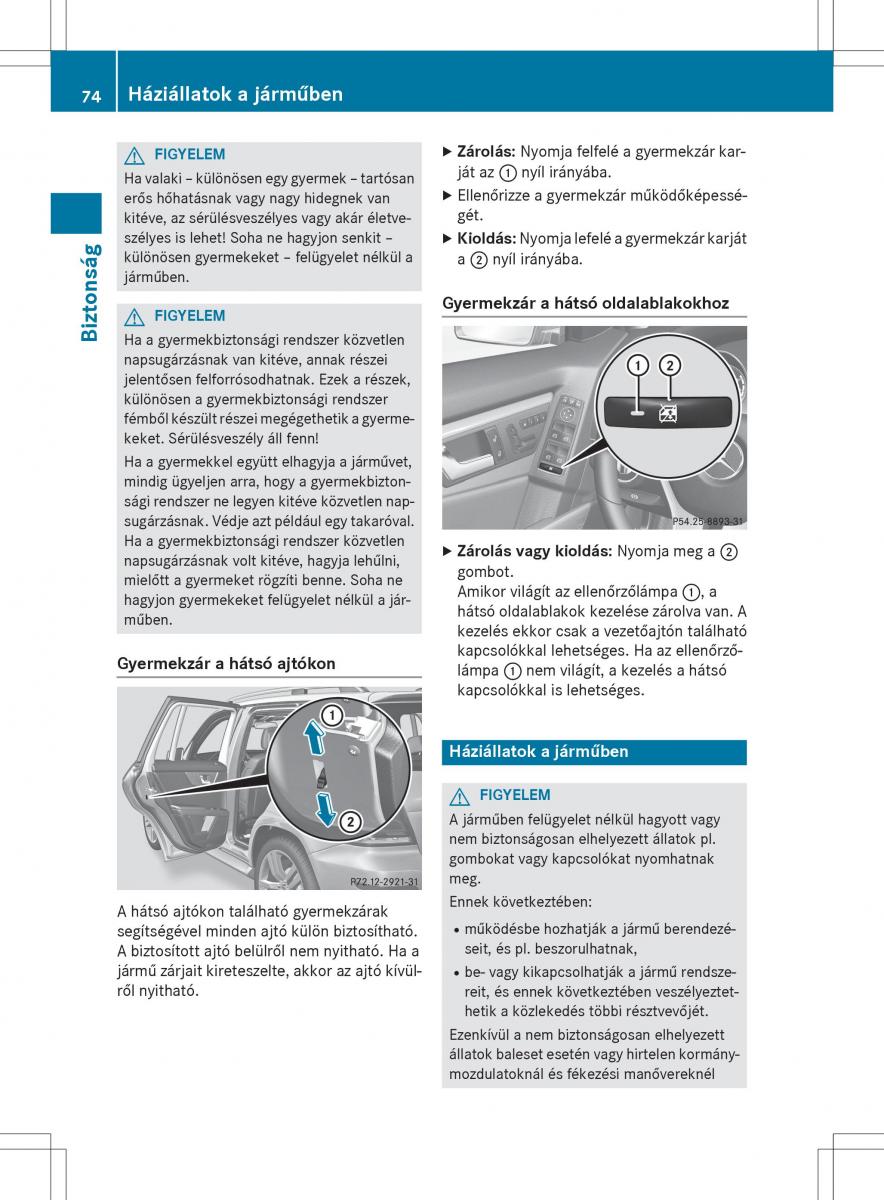 Mercedes Benz GLK Class X204 Kezelesi utmutato / page 76