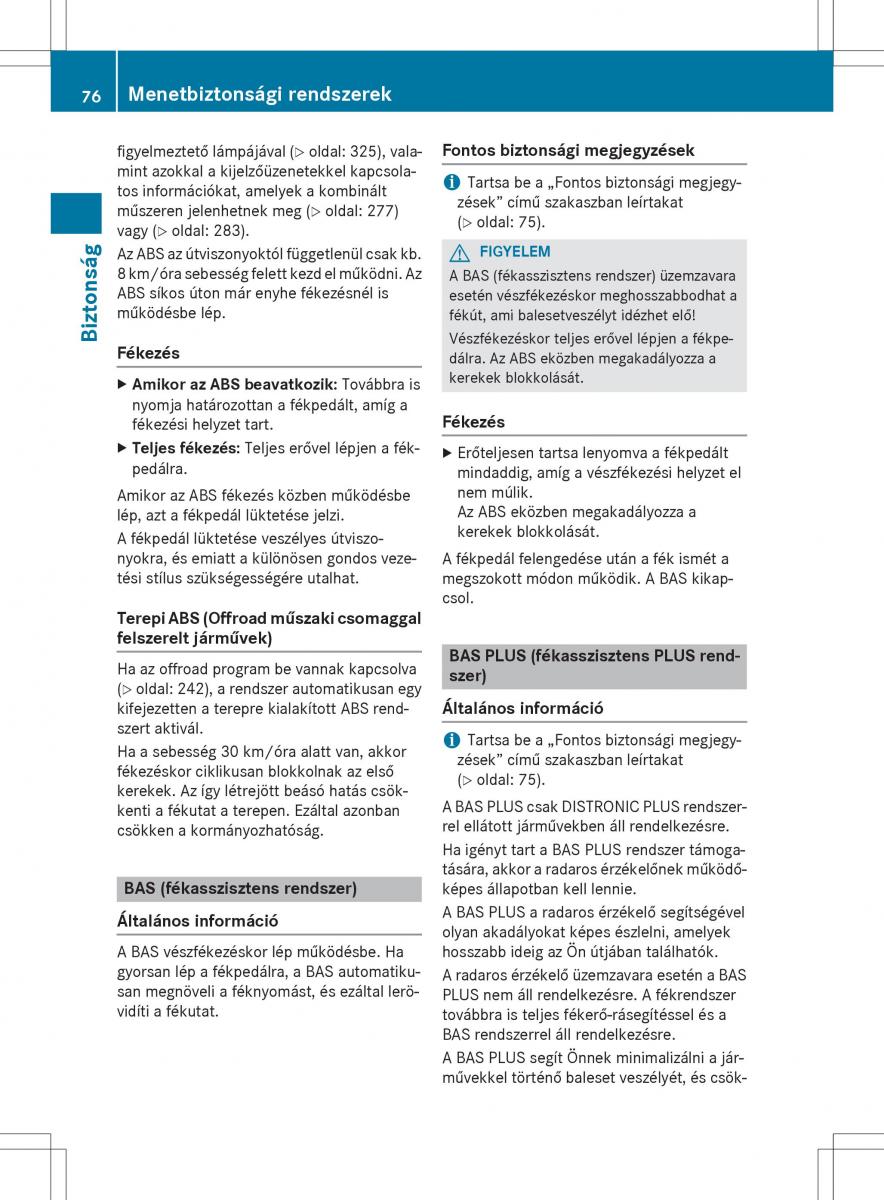 Mercedes Benz GLK Class X204 Kezelesi utmutato / page 78