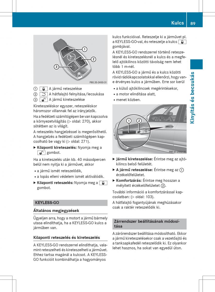 Mercedes Benz GLK Class X204 Kezelesi utmutato / page 91