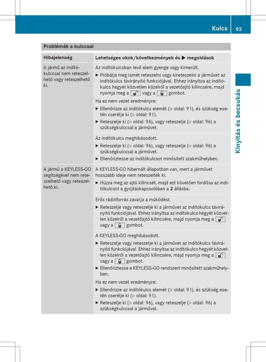 Mercedes Benz GLK Class X204 Kezelesi utmutato / page 95