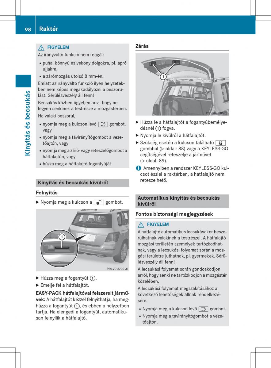 Mercedes Benz GLK Class X204 Kezelesi utmutato / page 100