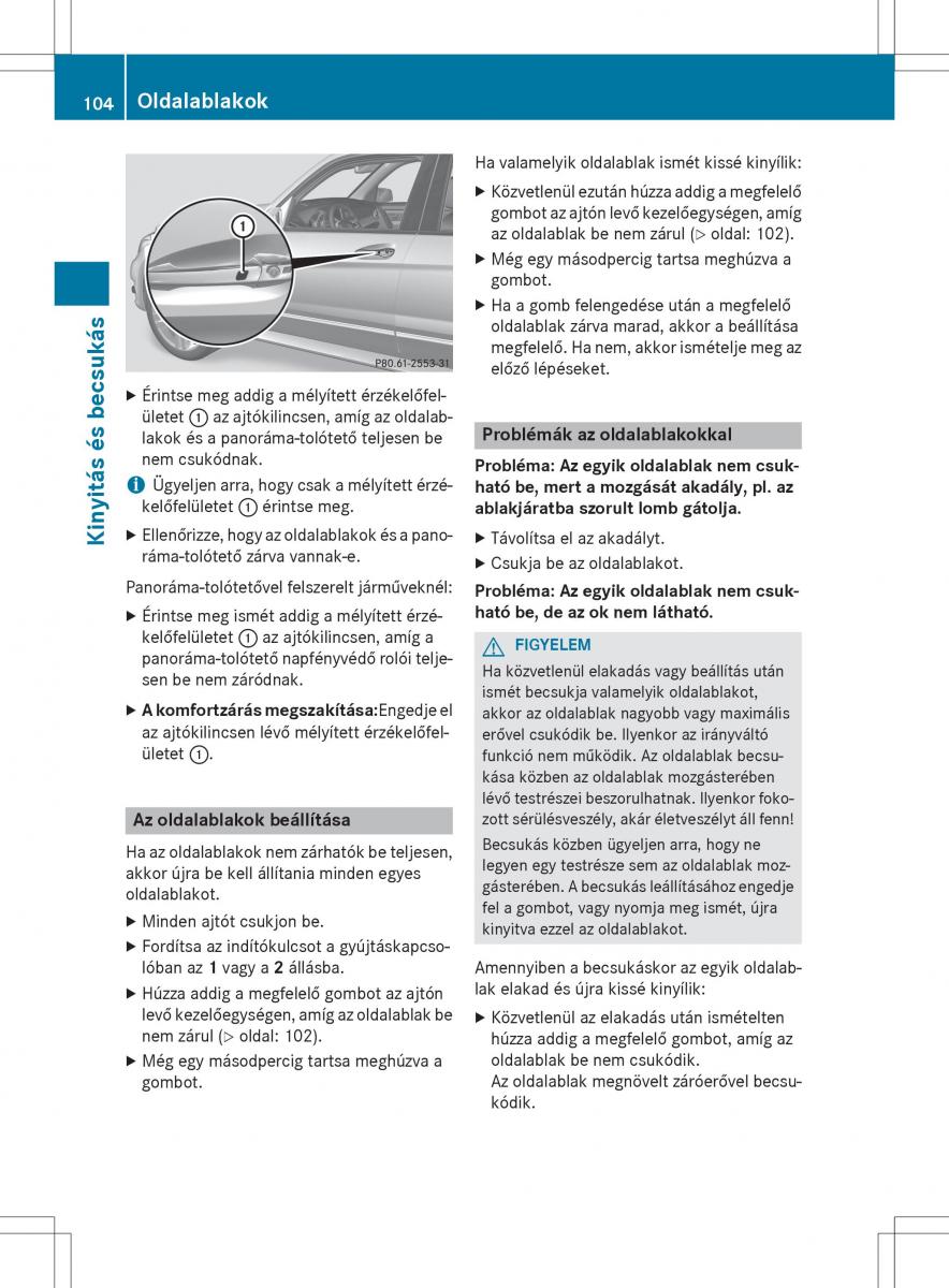 Mercedes Benz GLK Class X204 Kezelesi utmutato / page 106