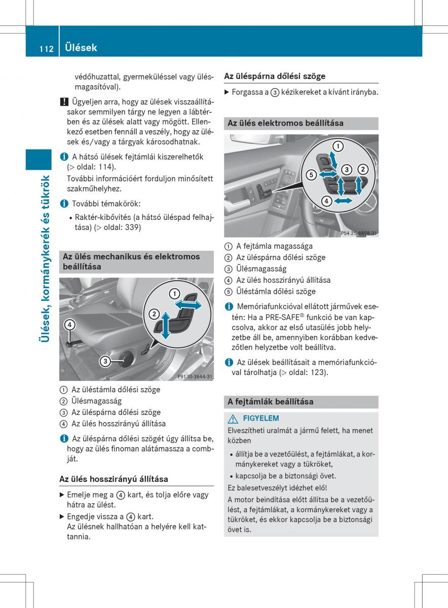 Mercedes Benz GLK Class X204 Kezelesi utmutato / page 114