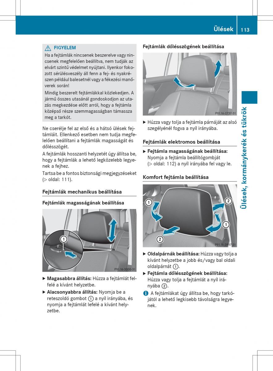 Mercedes Benz GLK Class X204 Kezelesi utmutato / page 115