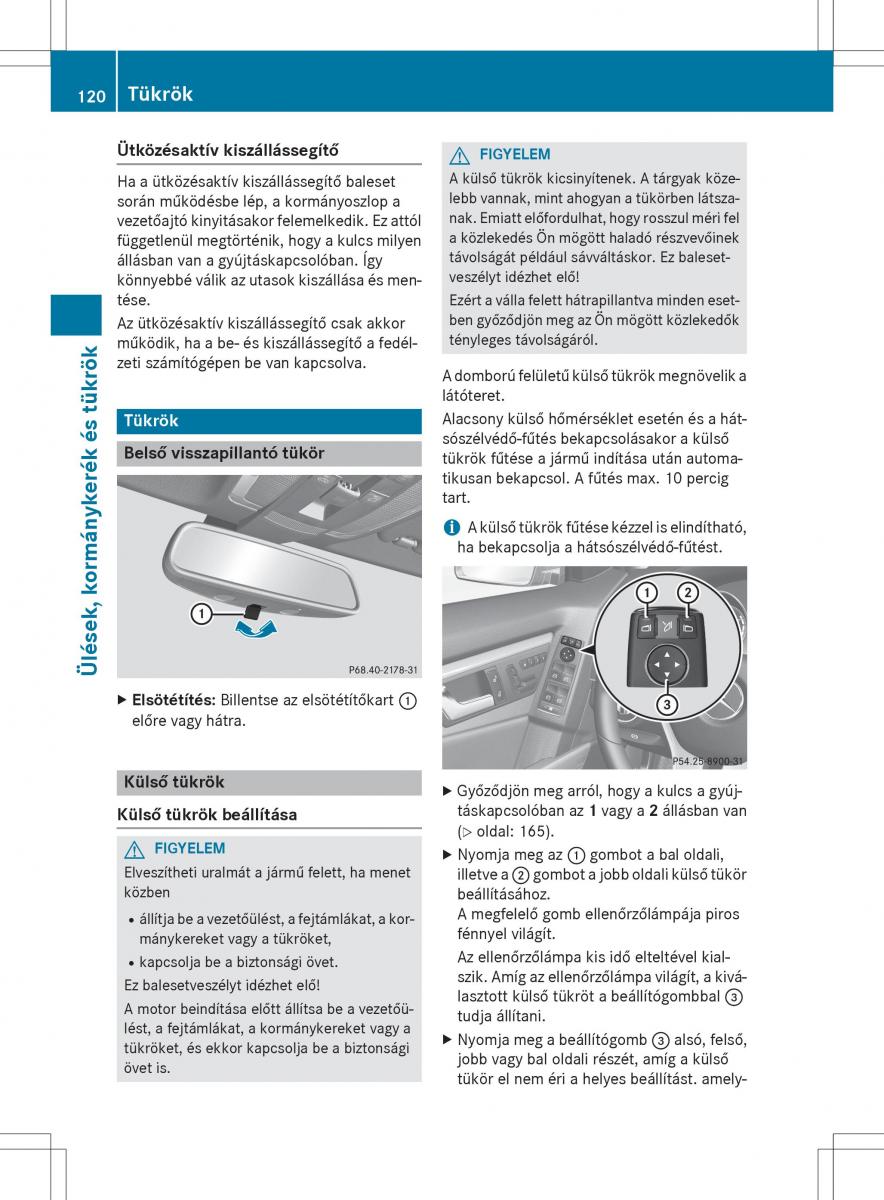 Mercedes Benz GLK Class X204 Kezelesi utmutato / page 122