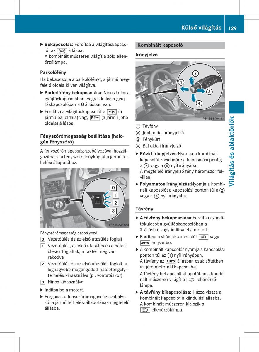 Mercedes Benz GLK Class X204 Kezelesi utmutato / page 131