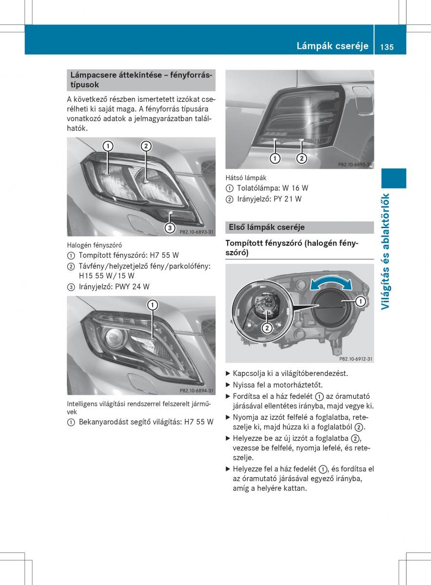 Mercedes Benz GLK Class X204 Kezelesi utmutato / page 137