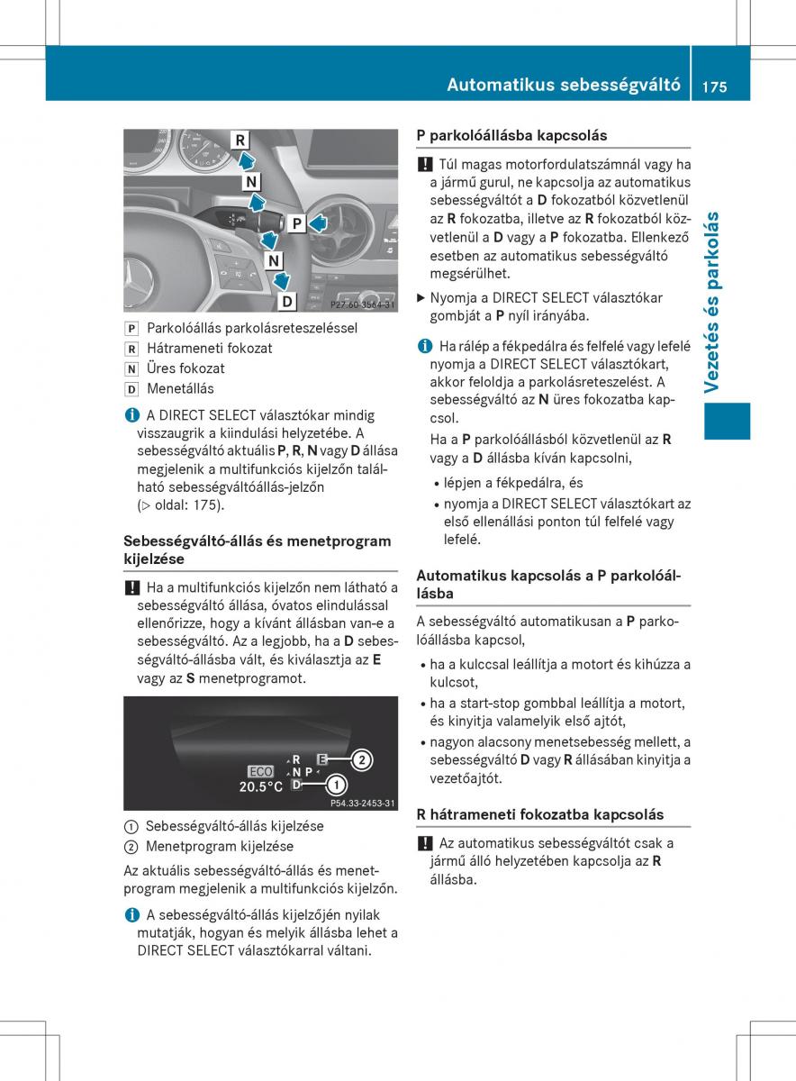 Mercedes Benz GLK Class X204 Kezelesi utmutato / page 177