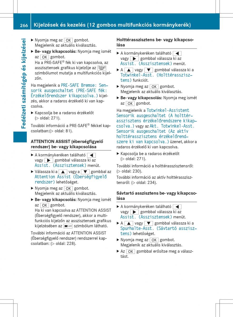 Mercedes Benz GLK Class X204 Kezelesi utmutato / page 268