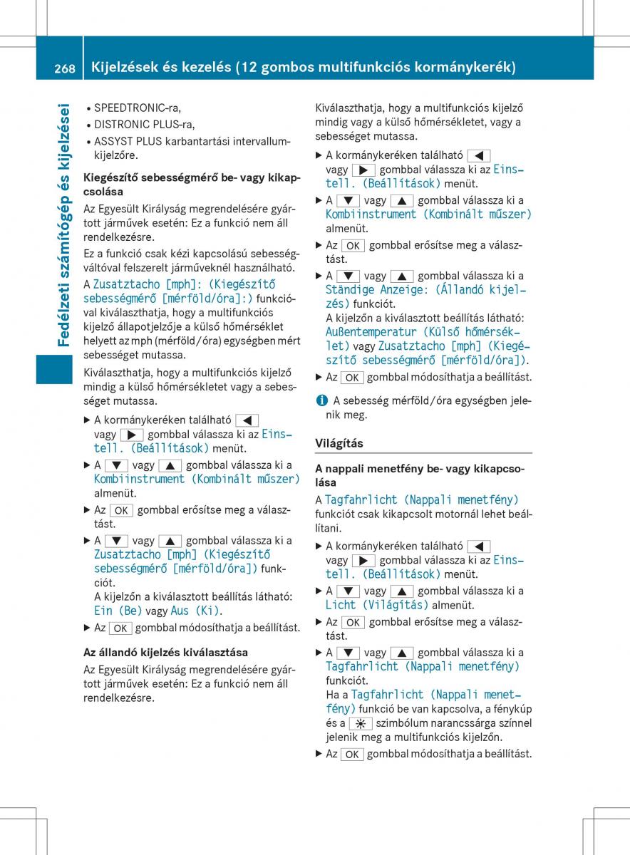 Mercedes Benz GLK Class X204 Kezelesi utmutato / page 270