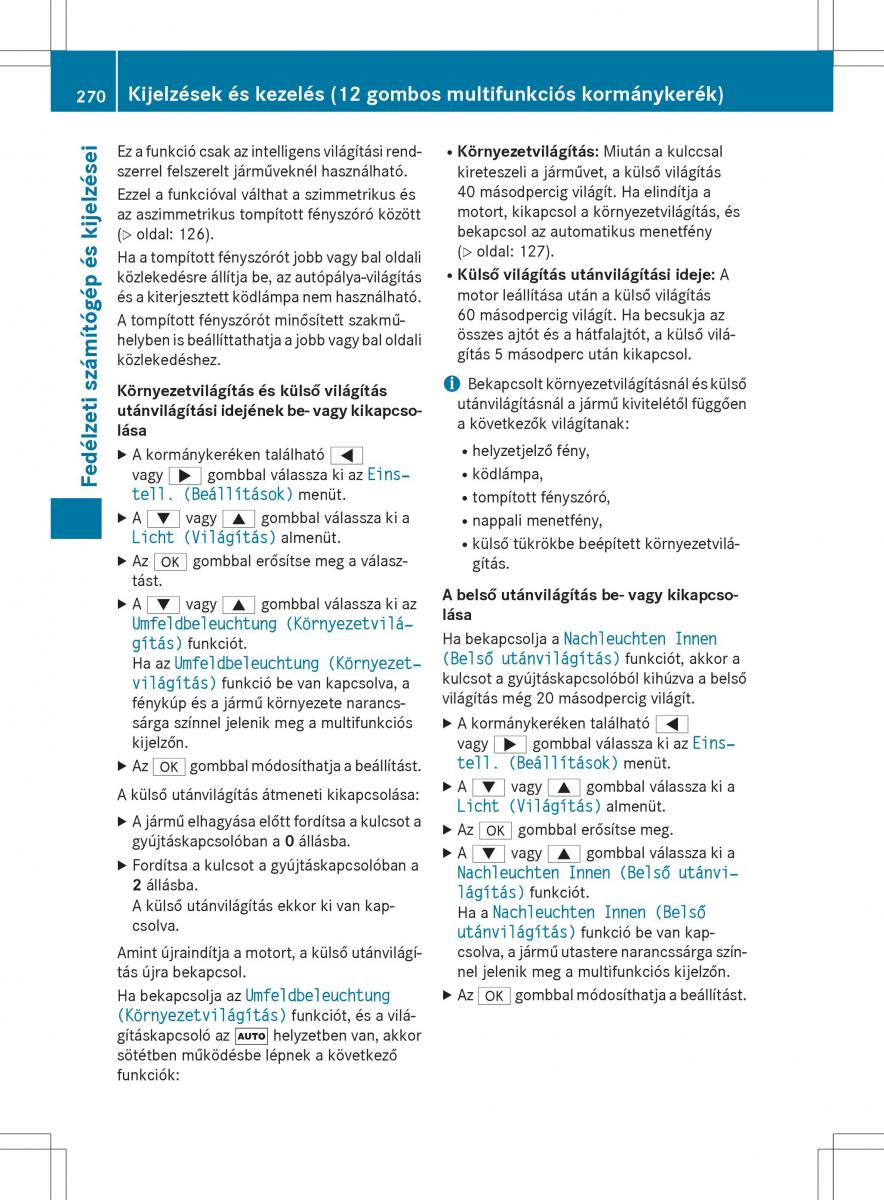 Mercedes Benz GLK Class X204 Kezelesi utmutato / page 272