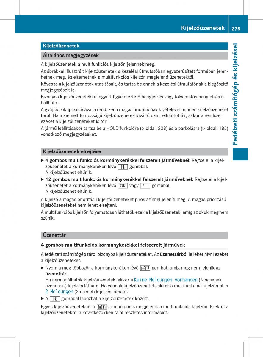 Mercedes Benz GLK Class X204 Kezelesi utmutato / page 277