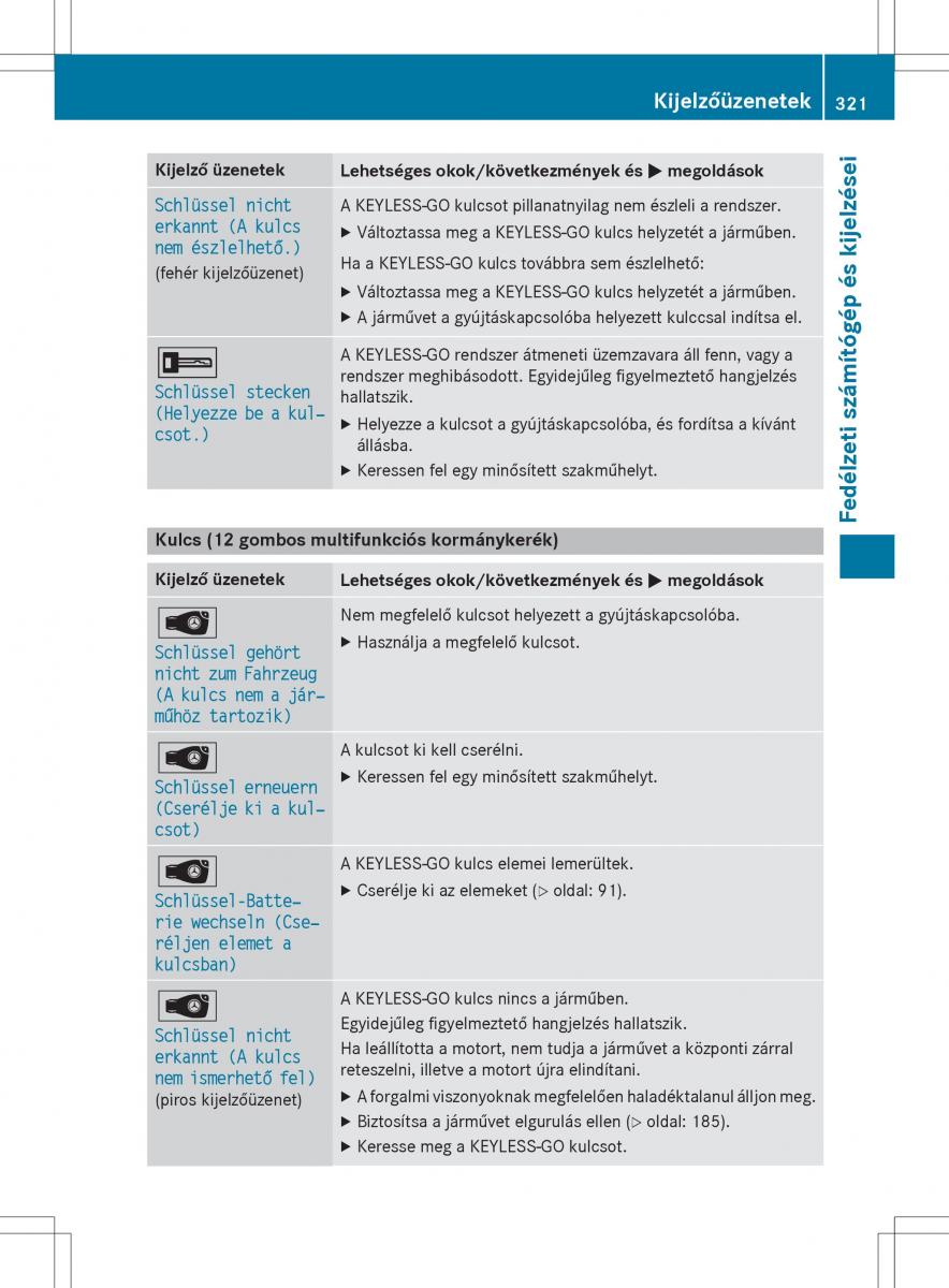 Mercedes Benz GLK Class X204 Kezelesi utmutato / page 323