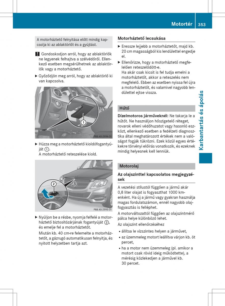 Mercedes Benz GLK Class X204 Kezelesi utmutato / page 355